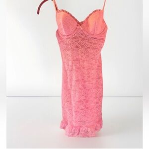 XS VS "The Lacie" Victoria’s Secret Slip Archives Pink lace slip lingerie Y2K